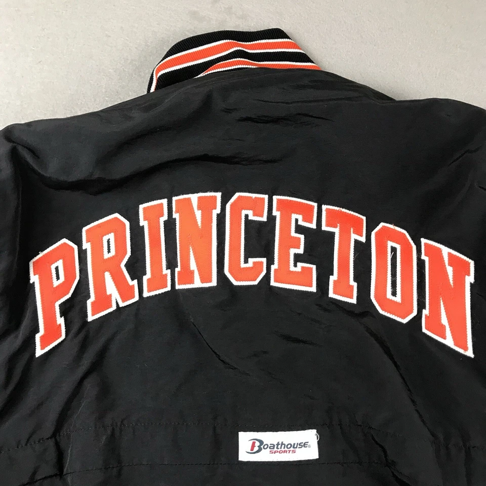 Chaqueta De Colección Princeton Para Hombres Pequeña Negra Tigre Lirios Hockey sobre Hielo Cremallera Completa NCAA Foto 2 de 4