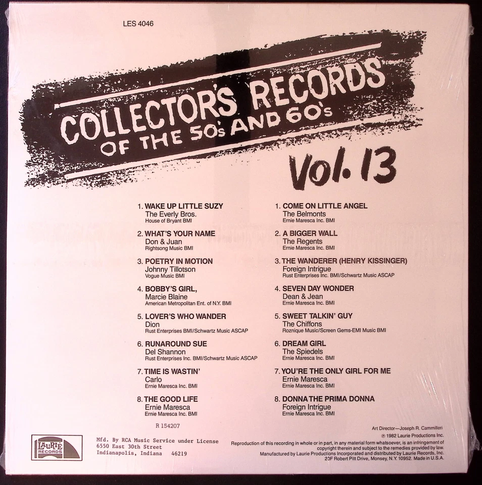 COLLECTOR'S RECORDS OF THE 50s AND 60s STILL SEALED! LAURIE LP 117-69W Foto 2 de 2
