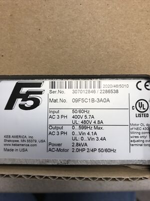 NEW KEB 09F5C1B-3A0A AC 3PH 400V POWER