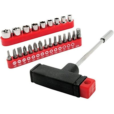 #ad Project Pro 1413 Magnetic T Bar Driver amp; Bit Set 25 Piece with Storage Sleeves $13.98