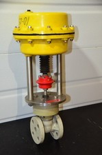 Asahi America 3/4" Plastic Flange Pneumatic Actuator Globe Control Valve 3-15PSI