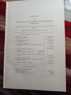 1909 Train Report ATLANTIC & ST LAWRENCE RAILROAD  Beatties Cascade Falls NH