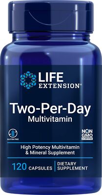 Life Extension Two-Per-Day Multi-Vitamin & Mineral 120 Capsules