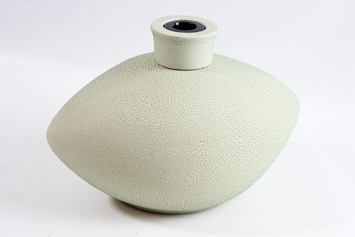 9262 - Designer Keramik Vase - Steckvase - Football - Craquelé