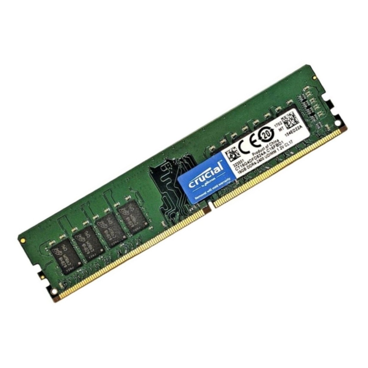 Crucial 16GB DDR4 2400MHz PC4-19200 CL17 1.2V 288-Pin 2RX8