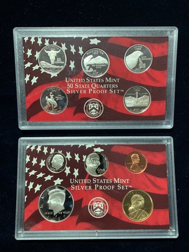 2007 US Mint Silver Proof Set 14 Piece Silver Set w/ State Quarters, Presidents - Picture 5 of 7