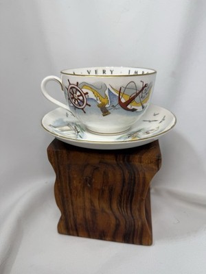 Royal Worcester ''To A Very Important Person'' Sailing Scenes Cup & Saucer 70s VIP