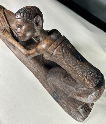 OOAK Wooden Luba Mboko Sculpture 16” - Picture 8 of 14