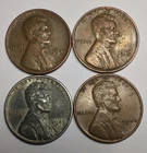 Rare Old 1941 1942 1943 1944 WWII US Steel Copper Penny Coin Vintage War Lot Set