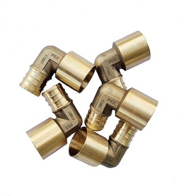 Pack of 5 Pex 3/4'' x 3/4'' Female Sweat 90 Degree Elbow Copper Adapter Over Co...