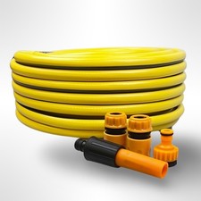 HoseFlo Premium Yellow Reinforced Garden Hose Pipe – 1/2” PVC Hose