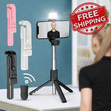 Bluetooth Selfie Stick Tripod with Remote  Fill Light Extendable Phone Stand   