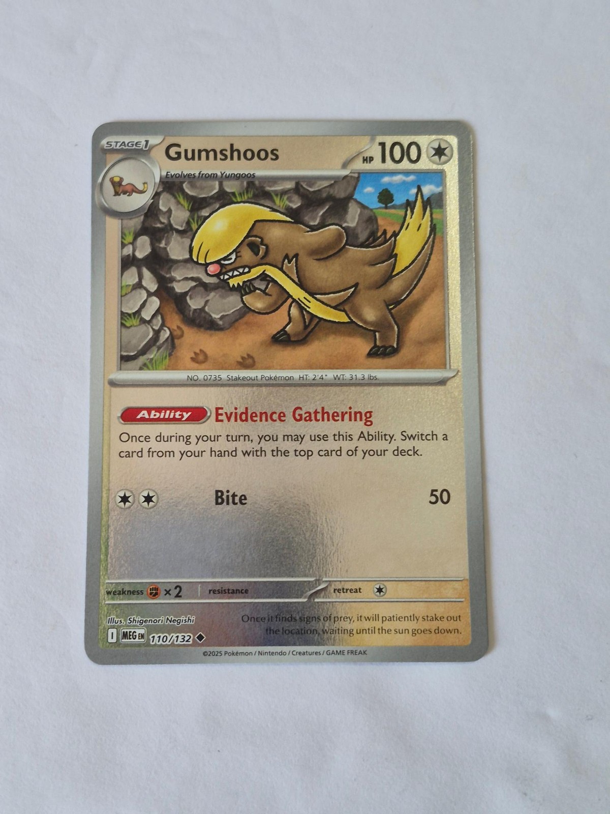 Gumshoos 110/132 Uncommon Mega Evolution Pokemon Reverse Holo Near Mint
