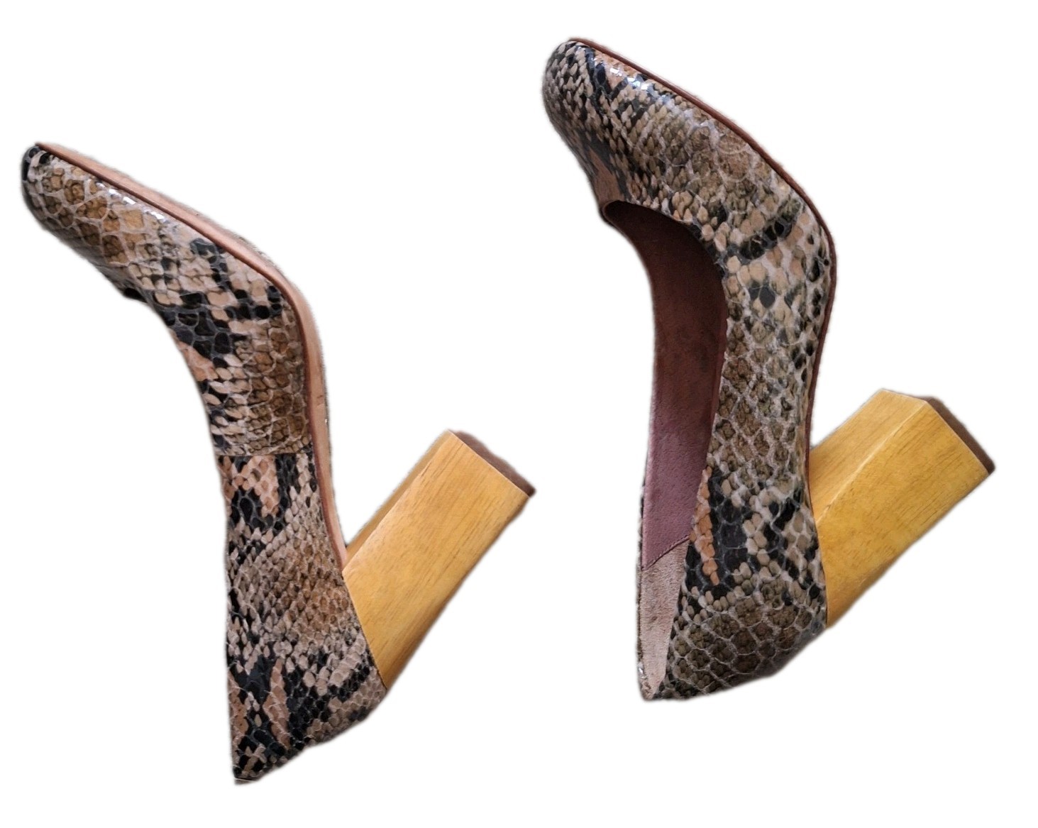 Corso Como Python Snake Print Pumps Boho Retro Ch… - image 5