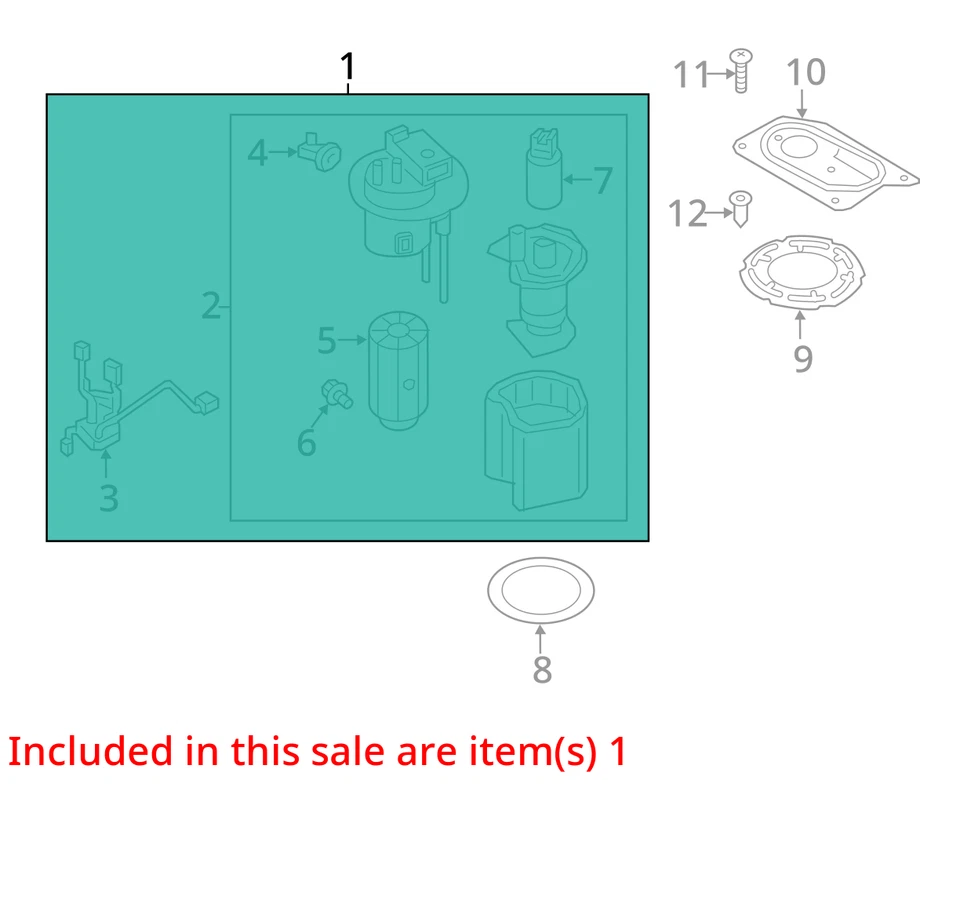 Conjunto de bomba de combustible KIA Optima 2016 2,4 L usado 90 k millas OEM 323-59797 Foto 3 de 4