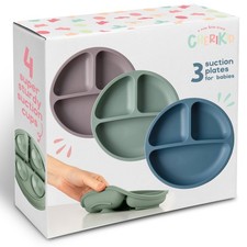 Toddler Plates - FEATURES SUPER STRONG QUADRUPLE SUCTION - 100 Food Grade Si...