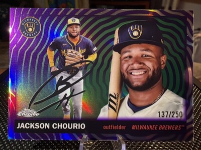 2025 Topps Chrome Platinum Jackson Chourio Vibrations Refractor /250  Brewers