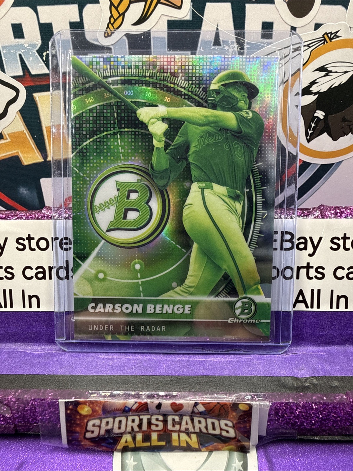 2026 Bowman Baseball Carson Benge Under The Radar Green Refractor UR-12 NY Mets