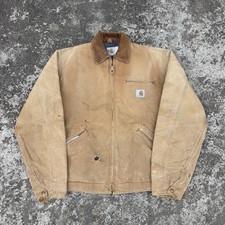 VTG Carhartt Detroit Blanket Lined Brown Jacket J97 USA Mens Large