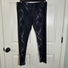 90 Degree by Reflex Black Marble Print High Rise leggings XL