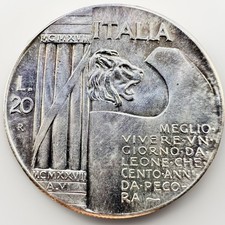 ITALIA 20 Lire ND (1943) - Fantasy coinage - Benito Mussolini 16,67gr