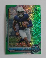 2022 Bowman 1st Jeff Sims Green Shimmer Chrome Refractor RC /99