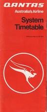 QANTAS timetable 1974/03/29