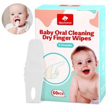 dearlomum Toddler Baby Dry Wipes, Newborn Tongue 1 Count Pack of 60 , White