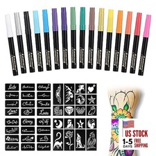 Temporary Tattoo Markers for Skin, 16-Count Body Markers 77 Large 16PCS Color