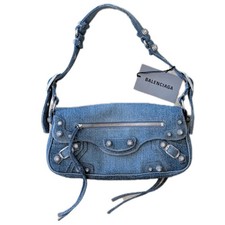 BALENCIAGA Le Cagole Small Sling Bag Denim with Rhinestones NWT