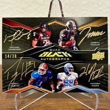 2009 UPPER DECK BLACK CRABTREE, MACLIN, HARVIN, NICKS QUAD AUTO /20