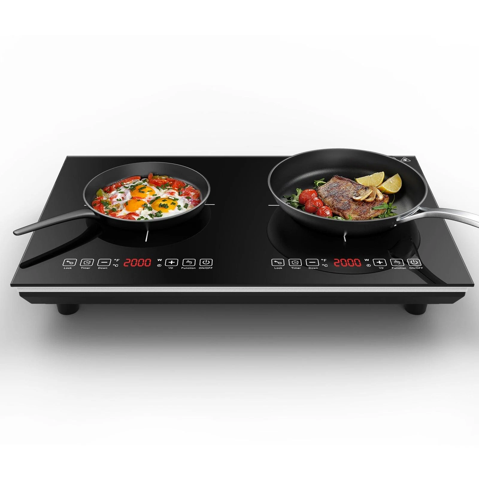 VBGK Double Induction Cooktop,110V 4000W Electric burner,2 burner Hot Plate LED