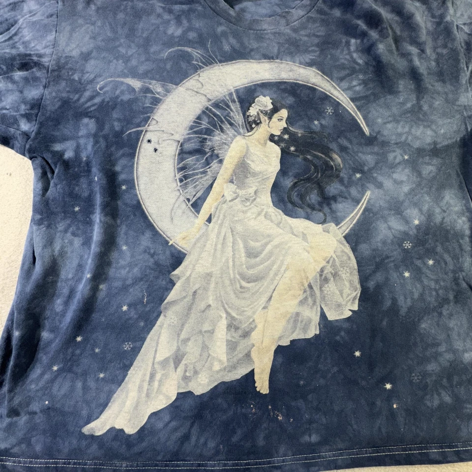 Camisa Vintage Fairy Moon Para Hombres Grande Azul Fantasía Gráfico Camiseta Etérea Años 90 y2k Foto 4 de 4