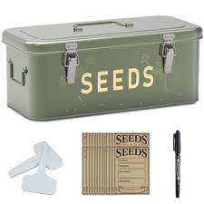 Orionstar Seed Storage Organizer, Metal Saving Box with Large, Green