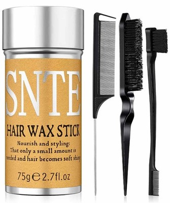 Slick Back Hair Brush & Hair Wax Stick Set  Frizz Control & Flyaway Smoothing...