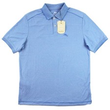Tommy Bahama Polo Shirt Mens Medium Blue Campanula Moisture Wicking Easy Care