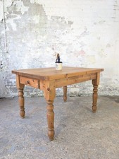 Vintage Pine Farmhouse Dining Table Kitchen Drawer Antique Style Seats 6 DELIVER