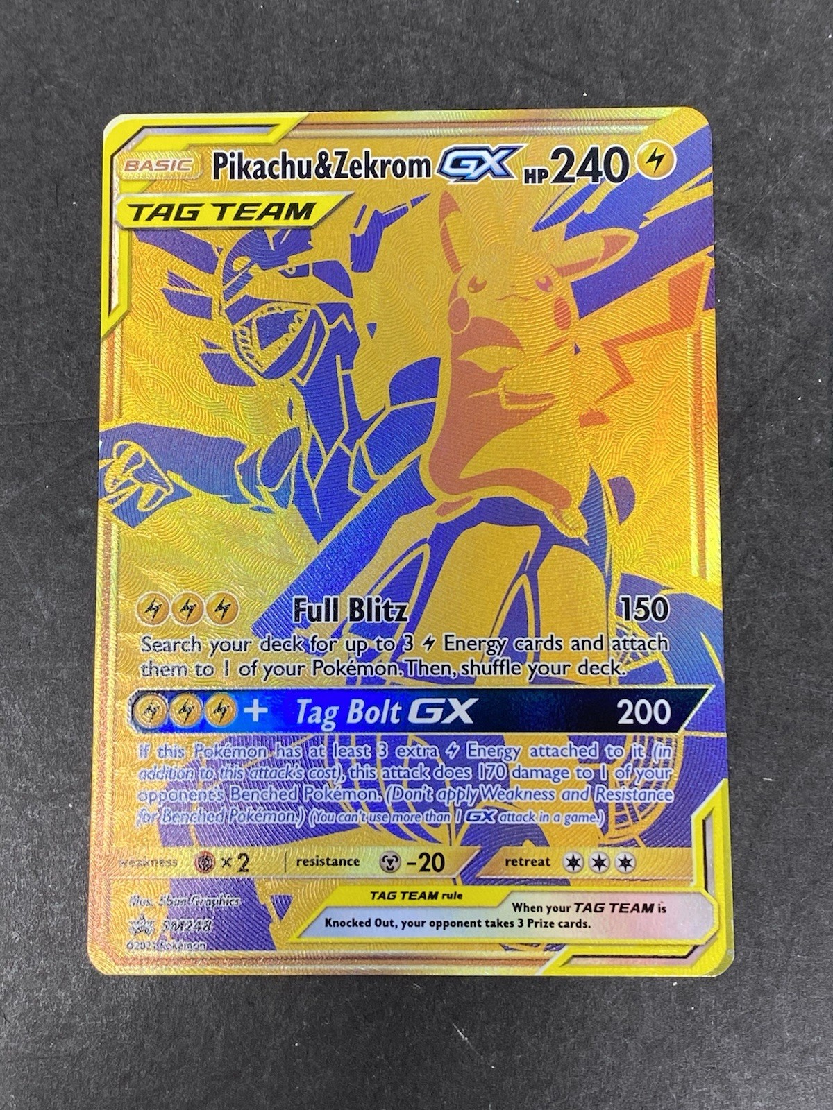 2021 Pokemon TCG Sun & Moon Pikachu & Zekrom GX SM248 Black Star Promo!