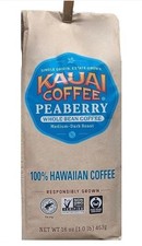 Kauai Coffee 100 Hawaiian Peaberry Whole Bean Coffee - 1 lb