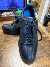 K-Swiss Men's Classic VN Size 9.5 Low Top Black Leather Athletic Shoe, Ex Cond.