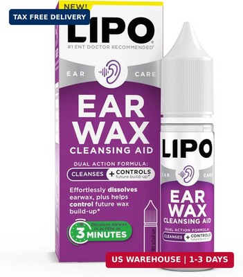 LIPO Earwax Removal Kit - Ear Wax Drops with Bulb Syringe & White