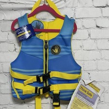 Body Glove Child Life Jacket Evoprene PFD 30-50 lbs Blue Yellow Safety Vest NWT