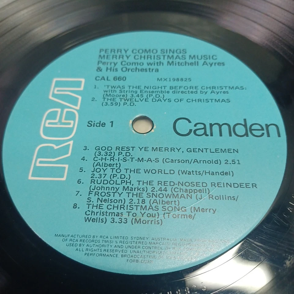 Perry Como, Sings Songs Of Christmas, LP - Image 3 of 4