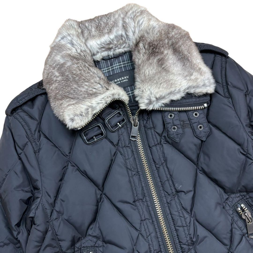 BURBERRY BLACK LABEL Quilted Down Jacket Size M Black From Japan thumbnail 14