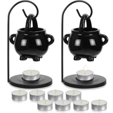 2 Pcs Hanging Pagan Cauldron Oil Burner, Cauldron Wax Warmer Diffuser with Ha...