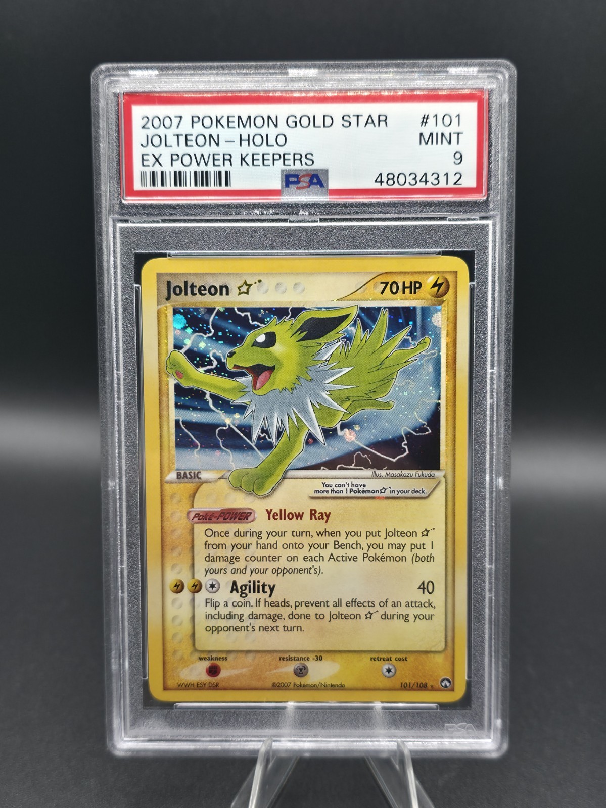 2007 POKEMON EX POWER KEEPERS #101 JOLTEON GOLD STAR PSA 9