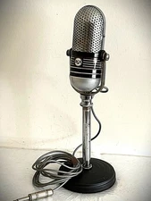 Vintage 1960's Calrad Microphone, mini-RCA 77, upgraded fidelity, w/cable-stand
