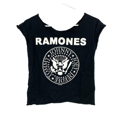Vintage 2004 Ramones Joey Deedee Tommy Johnny Ripped T-Shirt Chest 33''