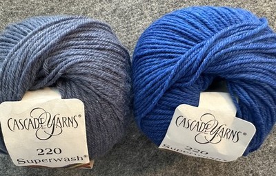 Cascade Yarns 220 Superwash 100% Wool Lot of 2  blue. Colors 904 and 1951