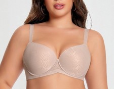 3/4 Cup Lacy Minimiser Wire Free Bra Women Comfy Underwear Plus Size